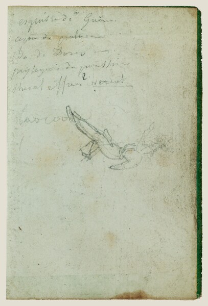 Théodore Géricault, Figure study and inscriptions