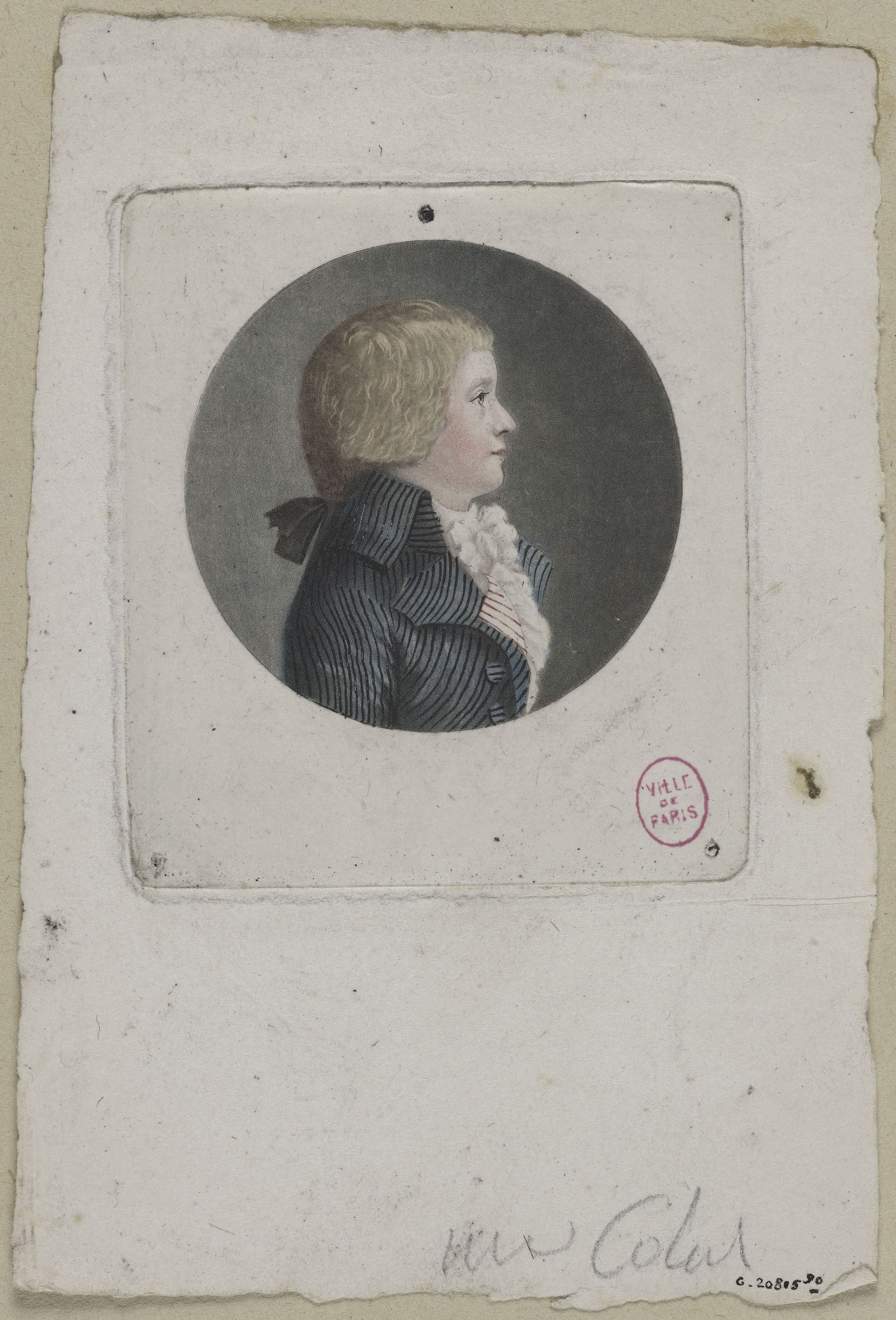 Edmé Quenedey, Portrait de Monsieur Colas, enfant