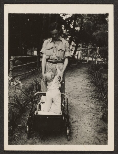 Louis Fleckenstein, [Man and Infant in Stroller]