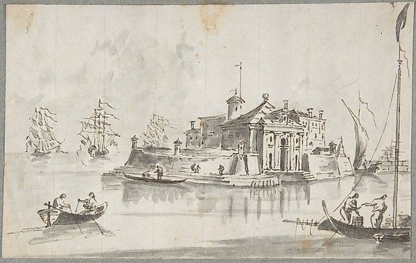 Giacomo Guardi, A Port near Venice: Chioggia (?)