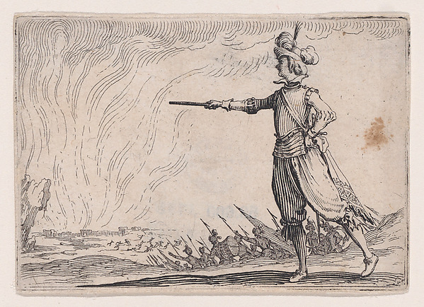 Jacques Callot, Le Commandant a Pied (The Commander on Foot), from Les Caprices Series B, The Nancy Set