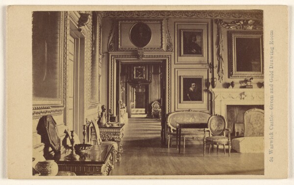 Francis Bedford, Warwick Castle - Green and Gold Drawing Room