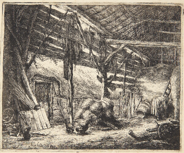 Adriaen van Ostade, Det indre af en lade