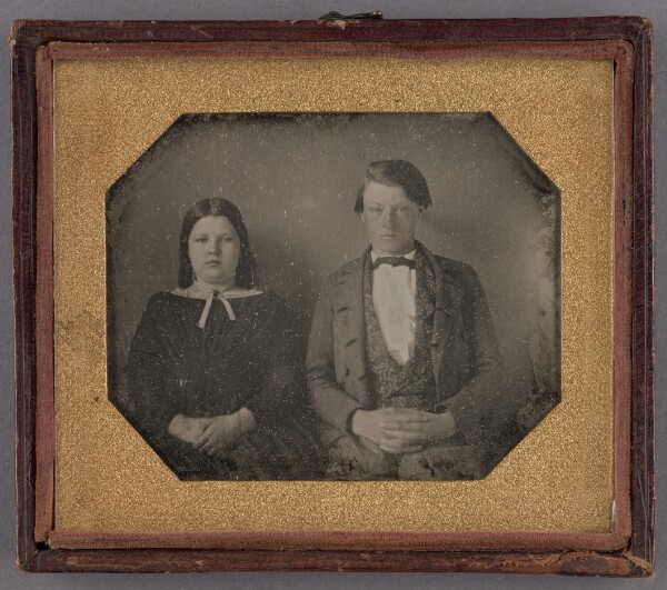 Unknown, [Portrait of a Seated Young Girl and Young Boy]
