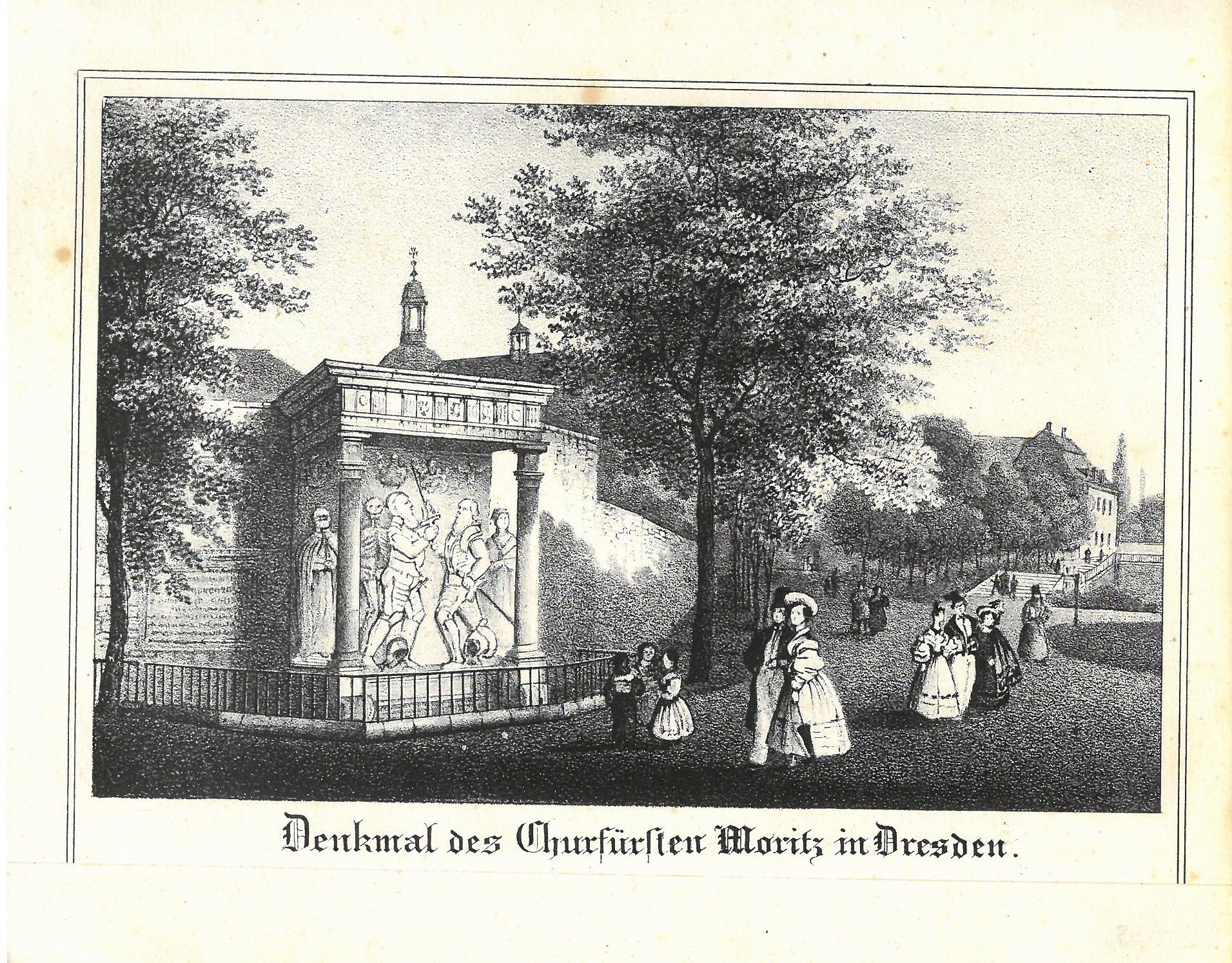 Unknown artist, Grafik „Denkmal des Kurfürsten Moritz in Dresden“