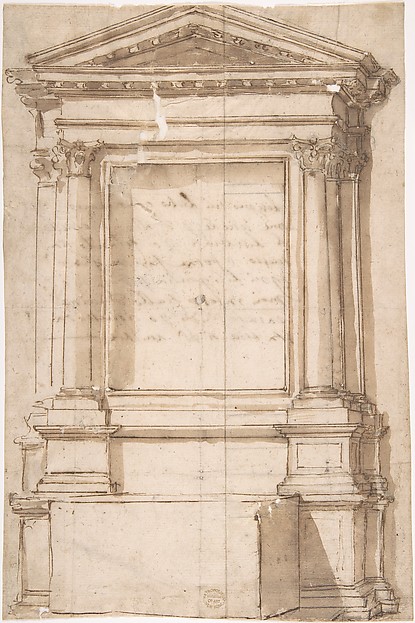 Anonymous, Italian, 16th century, Architectural Frame for Altar