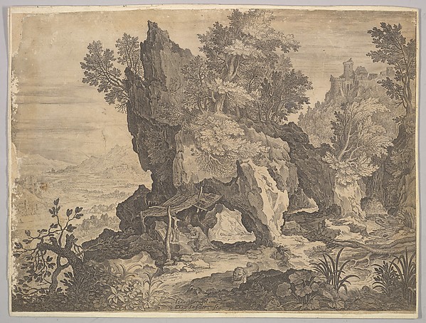 Aegidius Sadeler II, Rocky Landscape with St. Jerome