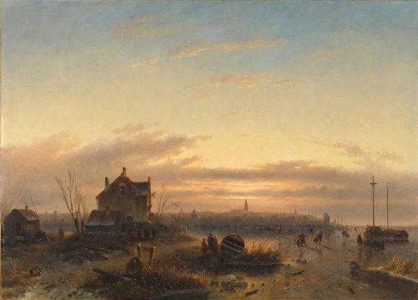 Charles Leickert, Winter op het IJ voor Amsterdam