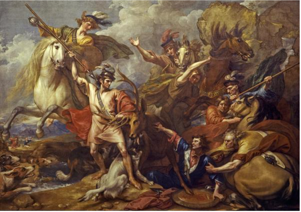 Benjamin West, Alexander III of Scotland Rescued from the Fury of a Stag by the Intrepidity of Colin Fitzgerald