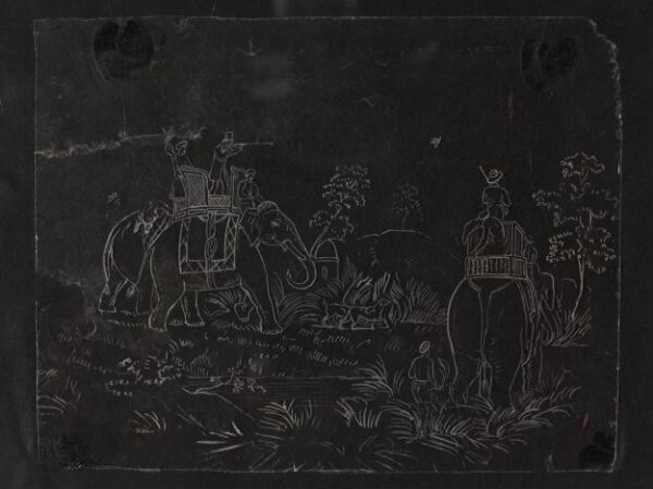 Unknown, One of twenty-seven paintings, mainly depicting hunting scenes.