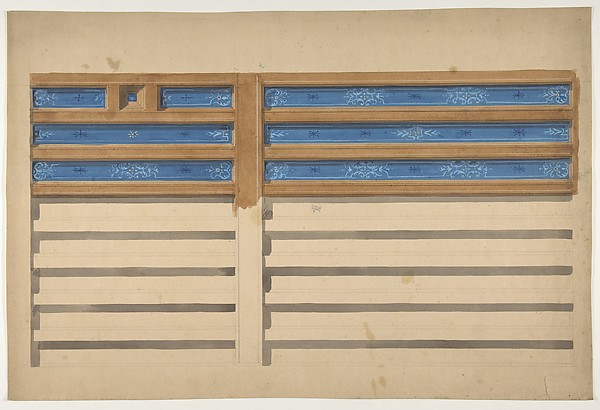 Jules-Edmond-Charles Lachaise, Design for a beamed ceiling with painted panels