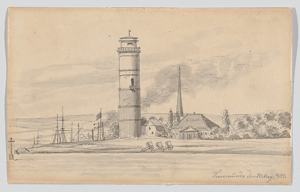 Martinus Rørbye, The Lighthouse of Travemünde Seen from the South