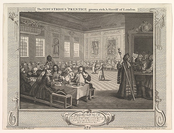 William Hogarth, The Industrious 'Prentice Grown Rich and Sheriff of London (Industry and Idleness, plate 8)