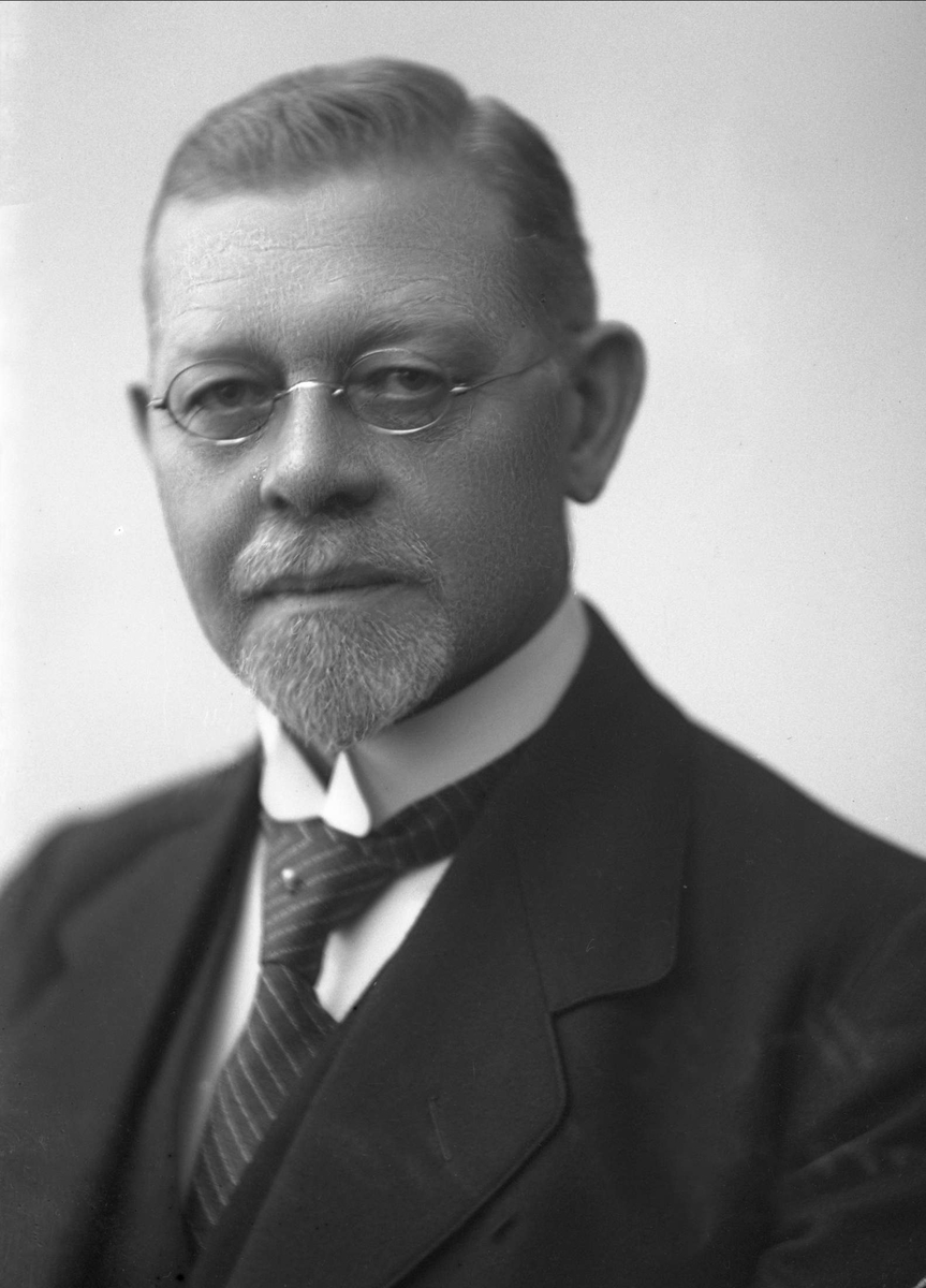 Gustav Borgen, Portrett, mann med skjegg og briller. Olaf Alb Paulsen.