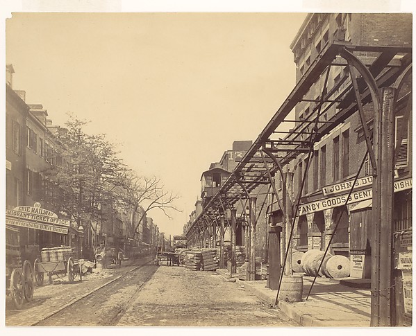 Unknown, [Greenwich Street, New York City, with Office of Erie Railway]