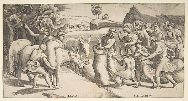 Giulio Bonasone, Joseph's cup being discovered in Benjamin's sack of grain