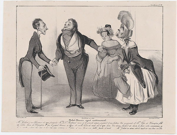 Honoré Daumier, Plate 16: Robert Macaire matrimonial agent, from 'Caricaturana,' published in Les Robert Macaires