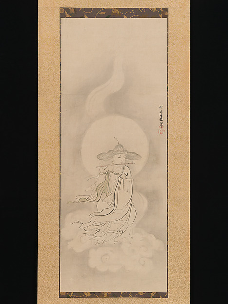 Kano Tan'yū, Jizō Bosatsu Playing a Flute