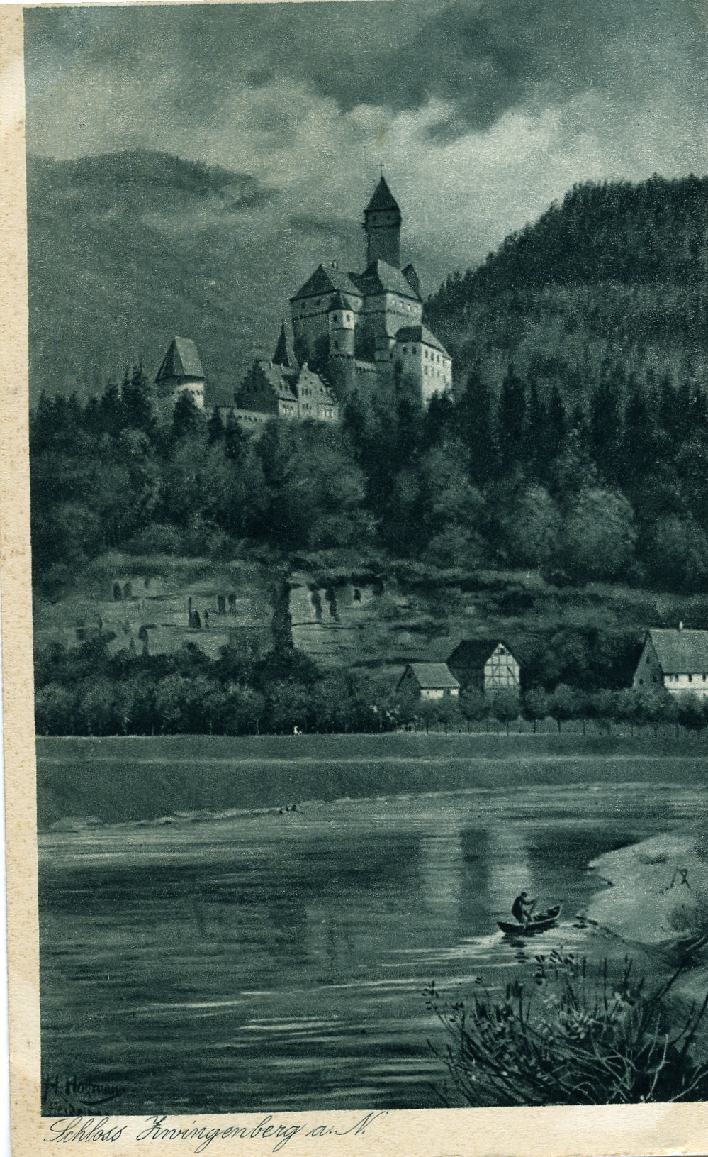 Heinrich Hoffmann (Kunstmaler), Postkarte Zwingenberg