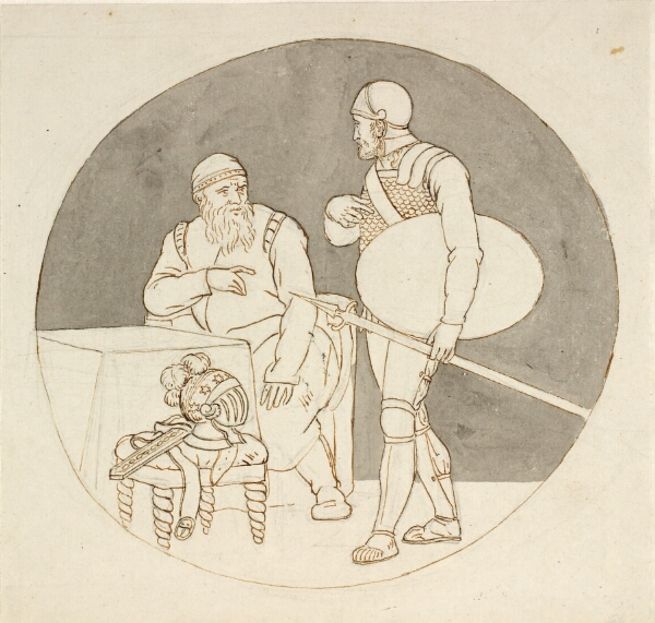 C.W. Eckersberg, To krigere, den ene stående, den anden siddende