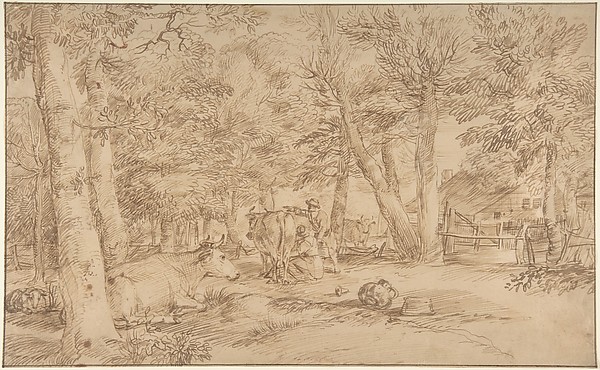Jan Lievens, Landscape with Milkmaid