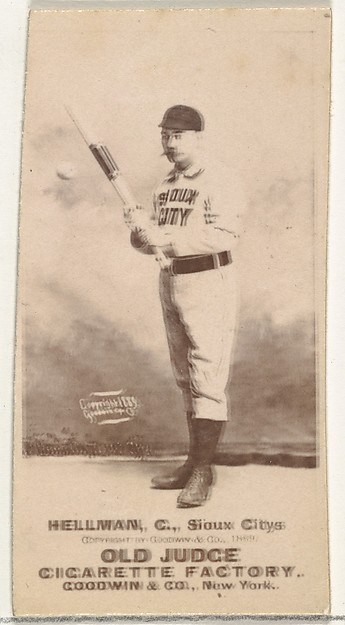 Goodwin & Company, Anthony Joseph "Tony" Hellman, Catcher, Sioux City Corn Huskers, from the Old Judge series (N172) for Old Judge Cigarettes