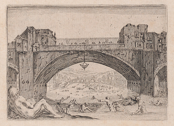 Jacques Callot, Le Ponte-Vecchio, a Florence (The Ponte-Vecchio, in Florence), from "Les Caprices" Series B, The Nancy Set