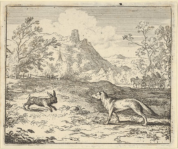 Allart van Everdingen, Renard Lies that the Rabbit Insulted One of His Children from Hendrick van Alcmar's Renard The Fox