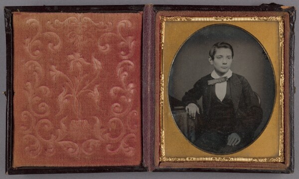 Unknown, [Portrait of a Seated Boy in Striped Bow Tie]