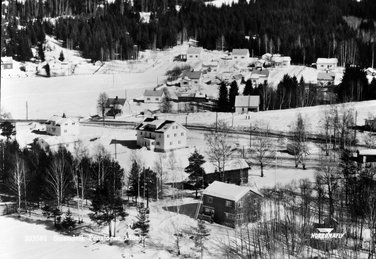 Anno Domkirkeodden, Flyfoto, Strandvik pensjonat, Korgerstuvika, Moelv, Ringsaker.