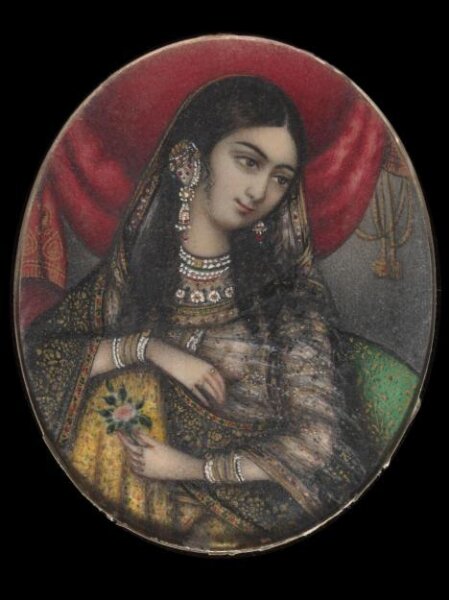 Unknown, One of eleven bust portraits depicting Mughal ladies and princesses.