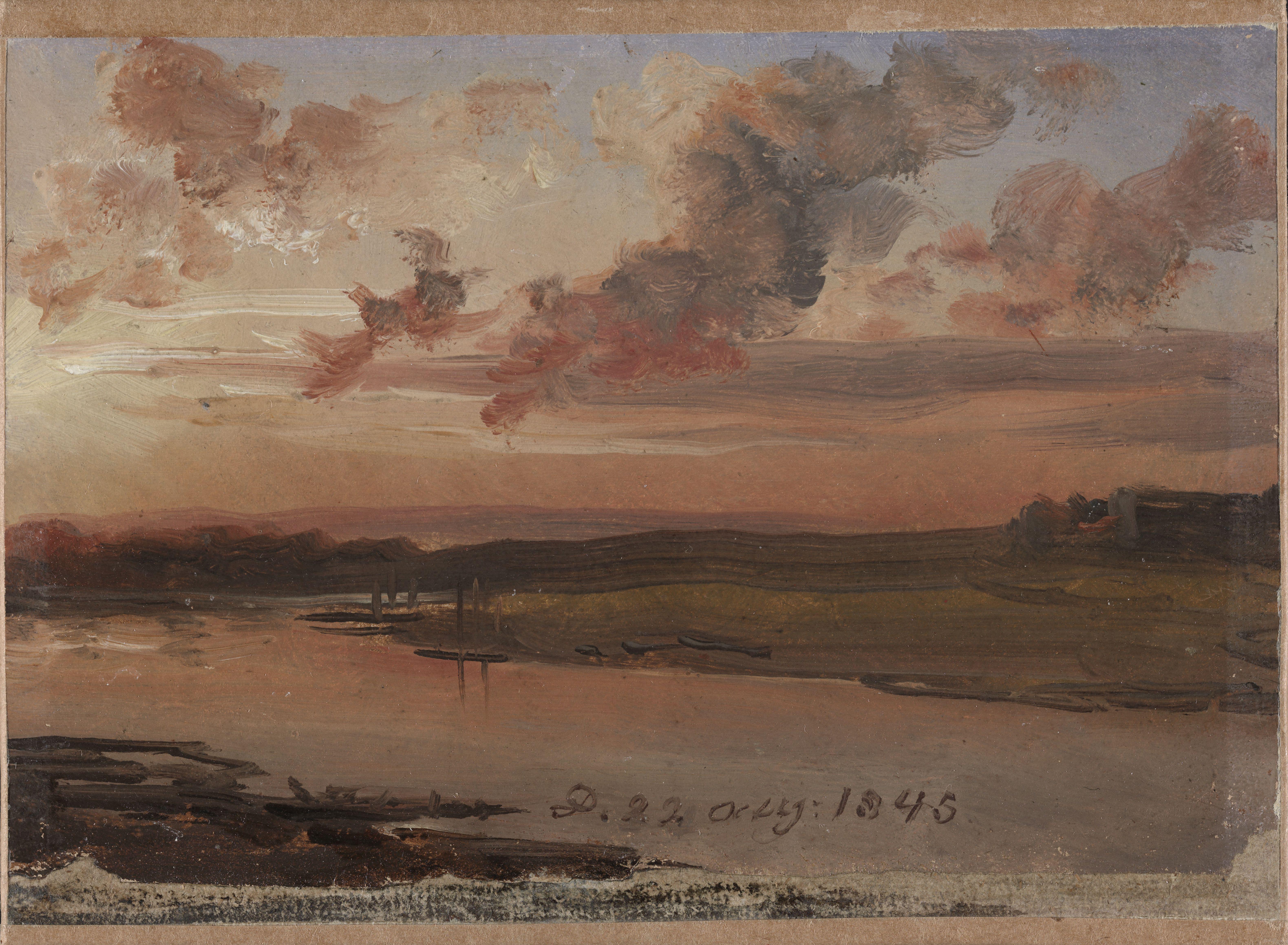 Johan Christian Dahl, The Elbe in the Evening