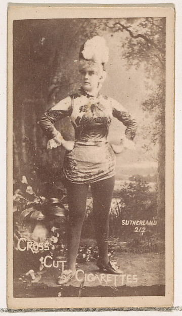 W. Duke, Sons & Co., Card Number 212, Sutherland, from the Actors and Actresses series (N145-1) issued by Duke Sons & Co. to promote Cross Cut Cigarettes