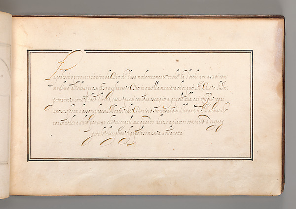 Anonymous, Calligraphic Exercise in Italian (Cursive Script)