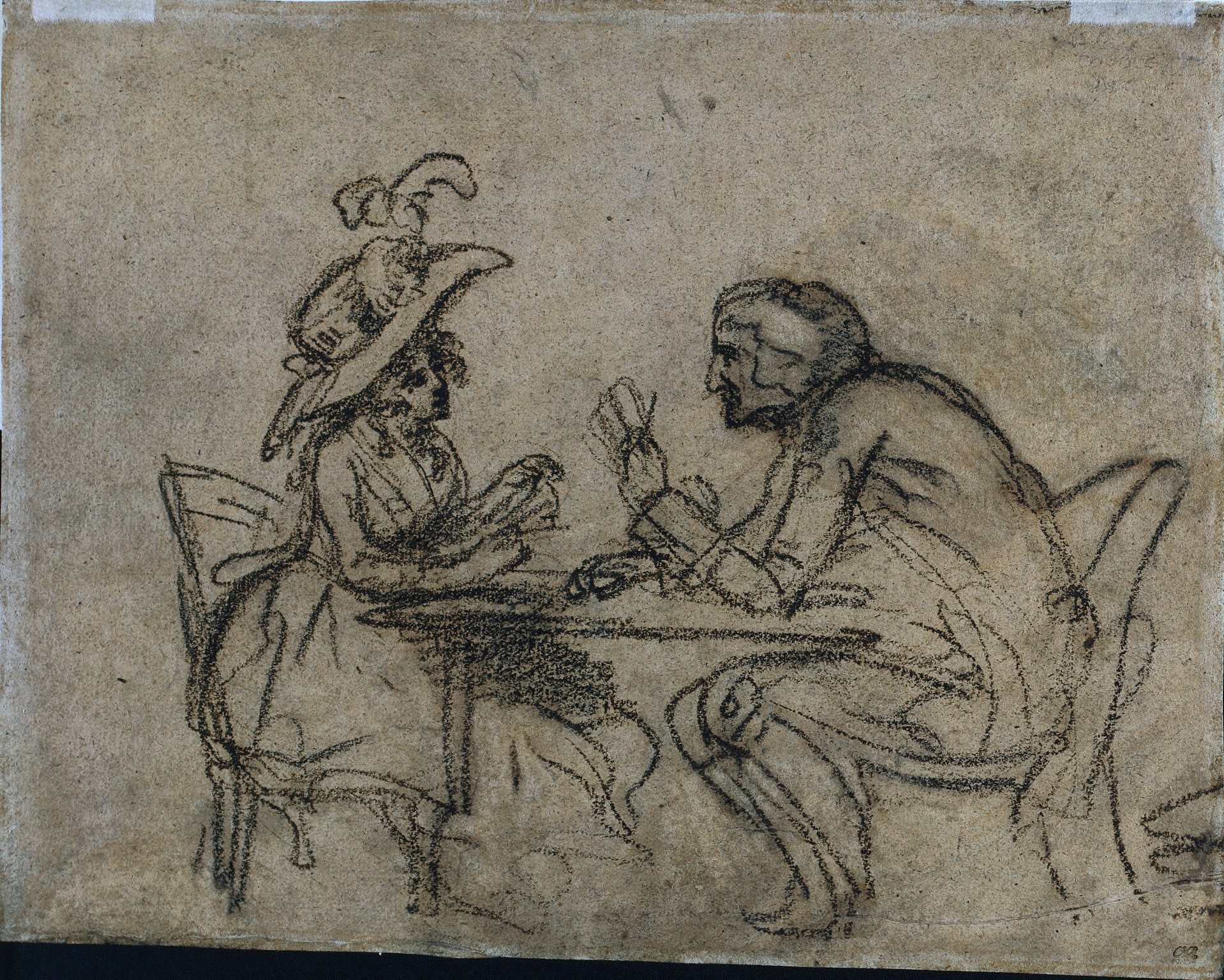 Benjamin West, Woman and Man Playing Cards (verso)