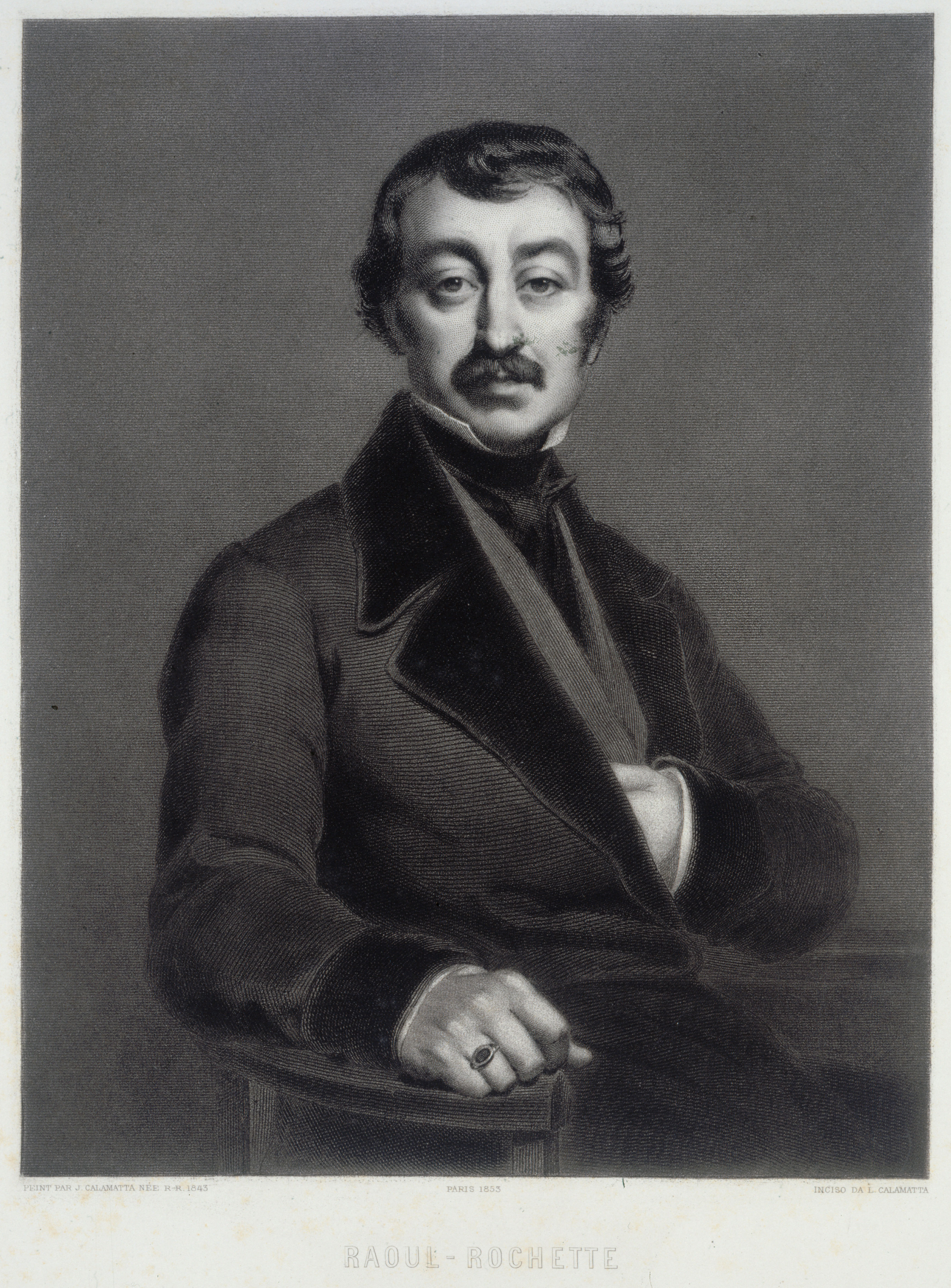 Luigi Calamatta, Portrait de Raoul Rochette