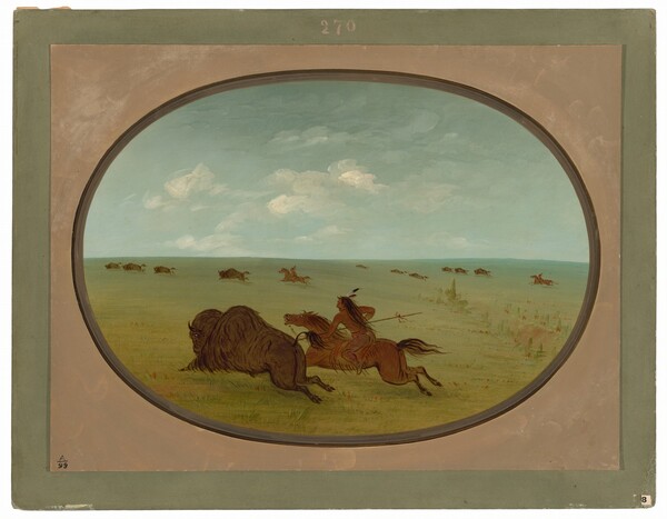 George Catlin, Buffalo Chase, Sioux Indians, Upper Missouri