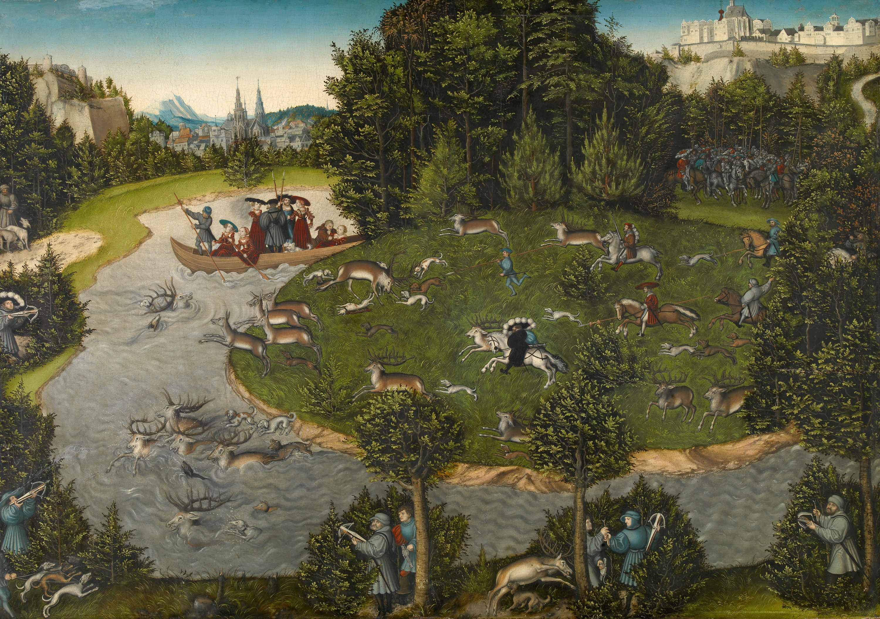 Lucas Cranach the Elder, A Stag Hunt with the Elector Friedrich the Wise of Saxony