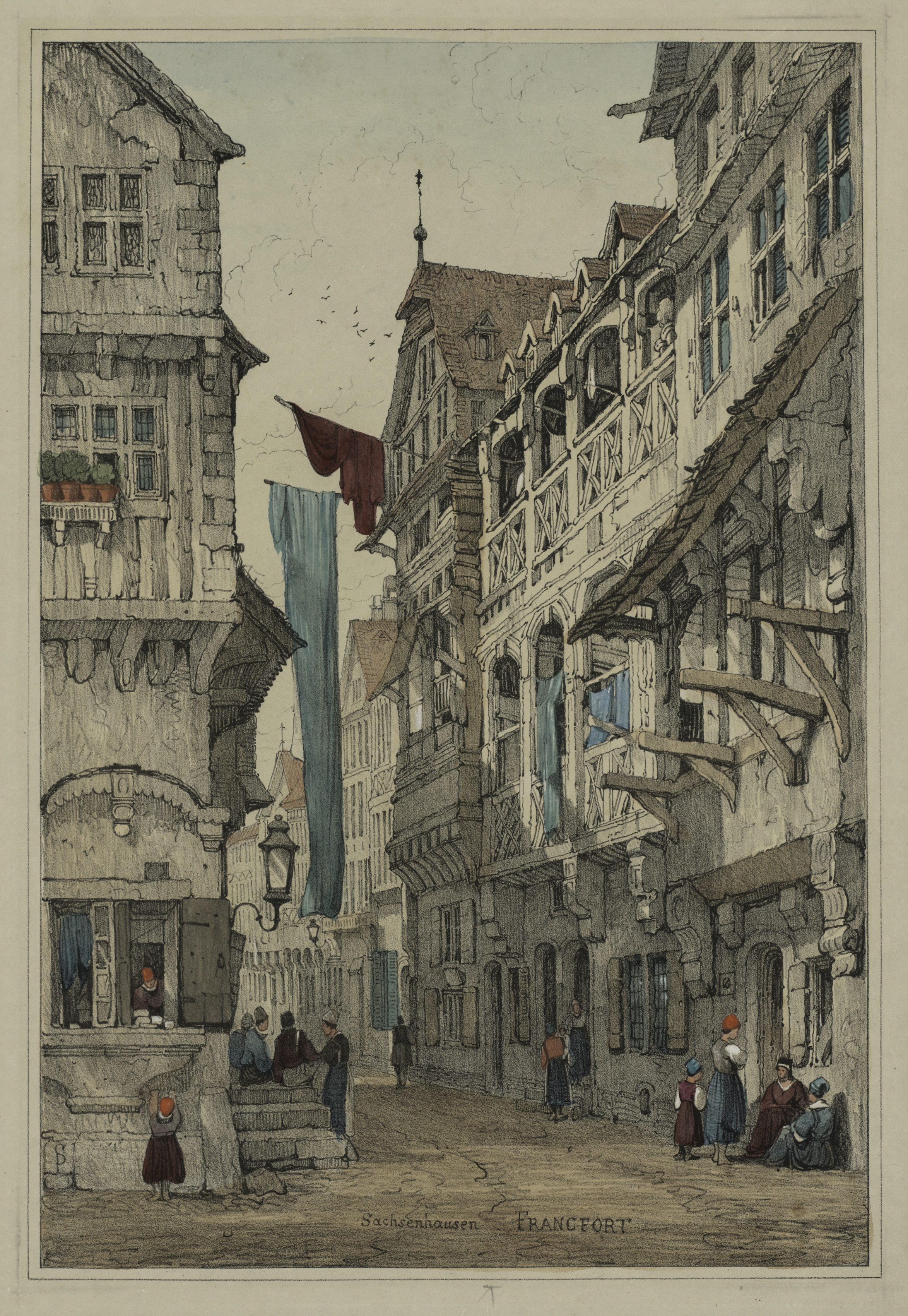 Samuel Prout, Facisimilies of Sketches made in Flanders and Germany: Sachsenhausen Francfort