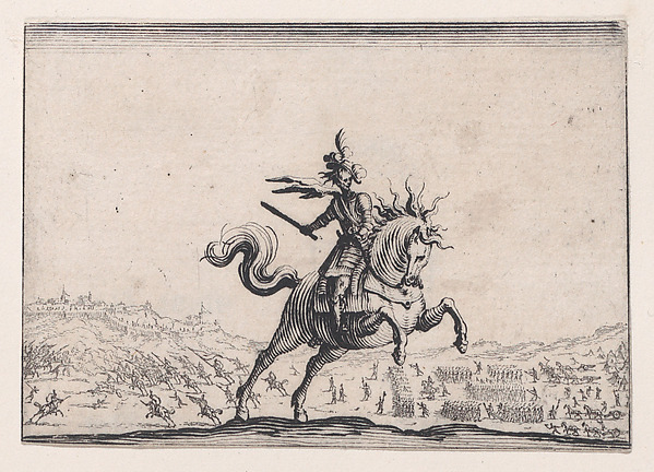 Jacques Callot, Le Commandant a Cheval (The Commander on Horseback), from "Les Caprices" Series A, The Florence Set