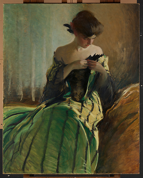 John White Alexander, Study in Green and Black