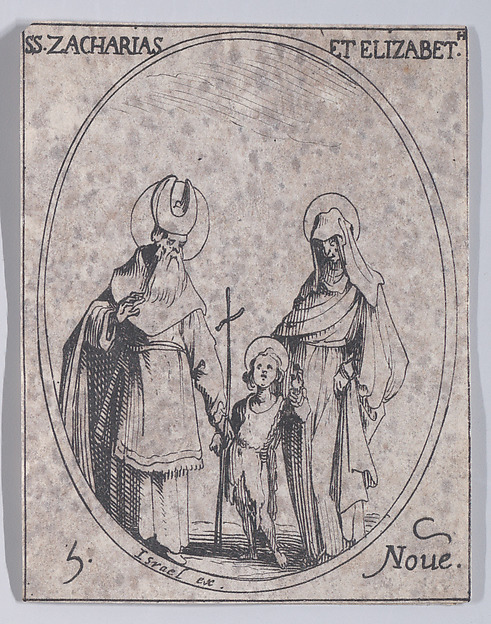 Jacques Callot, S. Zacharias and S. Elizabeth, November 5th, from "Les Images De Tous Les Saincts et Saintes de L'Année" (Images of All of the Saints and Religious Events of the Year)