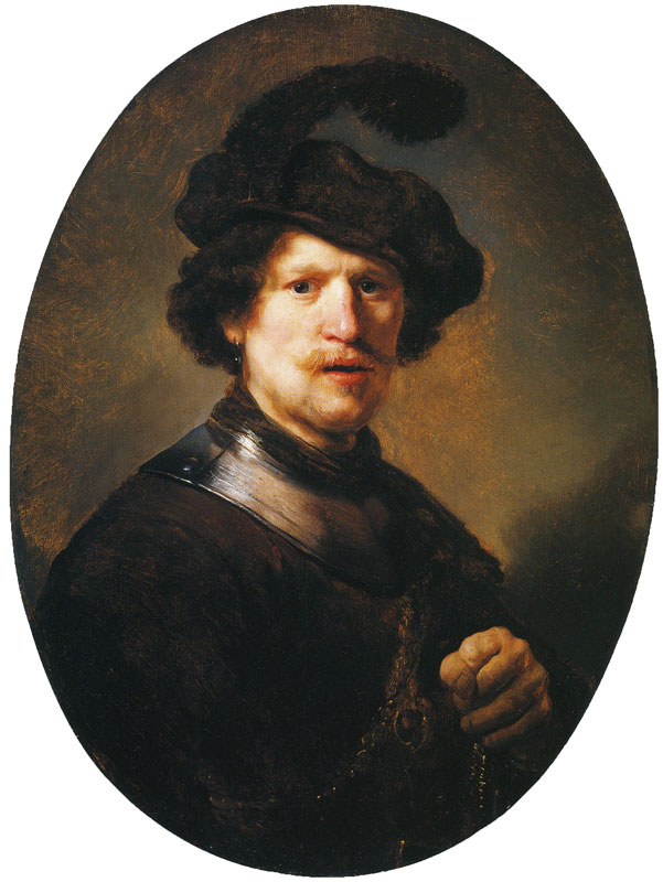 Rembrandt, Man Wearing a Plumed Beret and Gorget