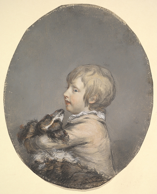 Hugh Douglas Hamilton, William Evelyn of St Clere, Kent, holding a spaniel