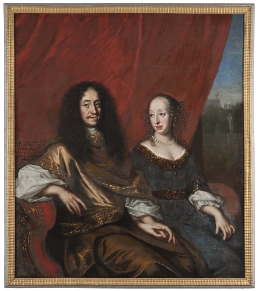 David Klöcker Ehrenstrahl (Attributed to), Gustav Adolf, 1633-1695, hertig av Mecklenburg-Güstrow. Magdalena Sibylla, 1631-1719, av Holstei