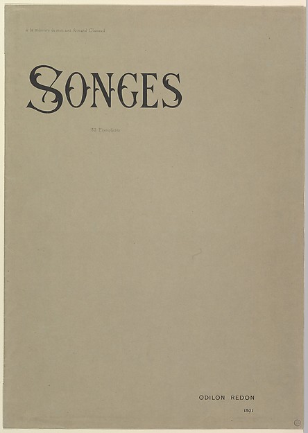 Odilon Redon, Cover of Songes Album