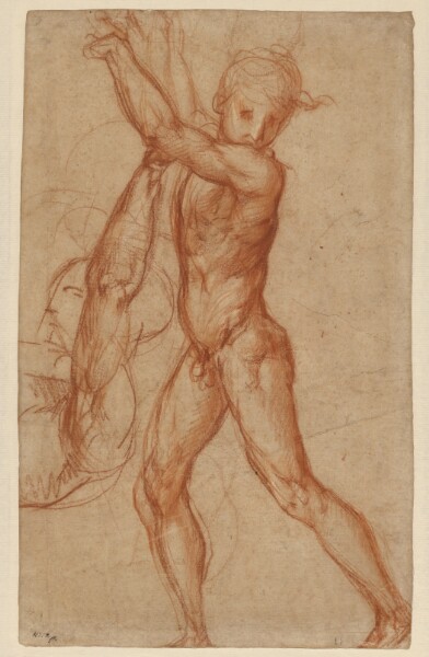 Pontormo, Study of a Nude Boy, Partial Figure Study (recto); Study of a Seated Man (verso)