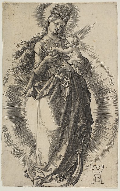 Albrecht Dürer, Virgin on the Crescent with a Starry Crown