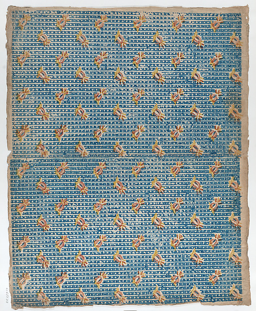 Anonymous, Book cover with overall blue dot and floral pattern