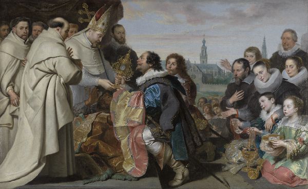 Cornelis de Vos, The Restitution of the Church Treasures to Saint Norbert after the Defeat of the Heretic Tankelin, with a Portrait of the Snoeck Family